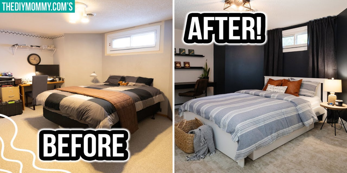 COZY basement bedroom makeover Before & After COZY basement bedroom makeover Before & After